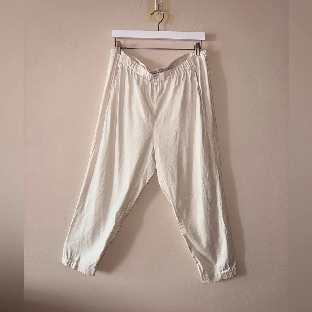 Babaton Aritzia Beige Pull On Linen Blend Pants - 1x